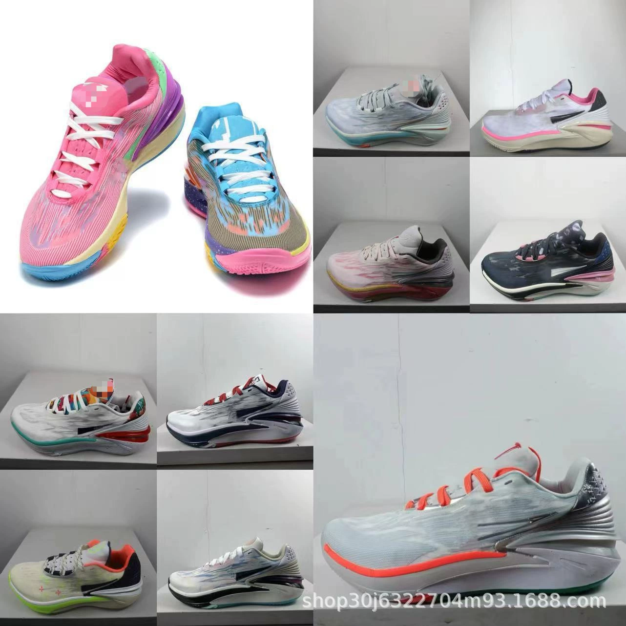 Putian Shoes ZOOM GT Cut2 Баскетбольные кроссовки Светло-розовые Практичные нескользящие износостойкие дышащие мужские и женские спортивные и повседневные туфли