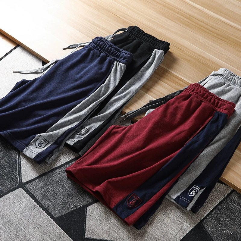 Простой цветовой контраст! Нежная махровая фабрика вне Мао, круглые летние мужские спортивные штаны для отдыха, хлопковые шорты