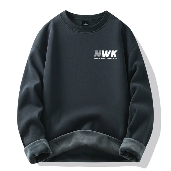 Iron Gray-Round Neck Plus Velvet-NWK