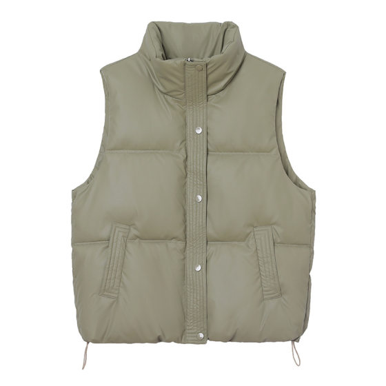 European version short down cotton stand collar washable cotton vest 2024 autumn and winter new fashion loose cotton waistcoat cotton vest