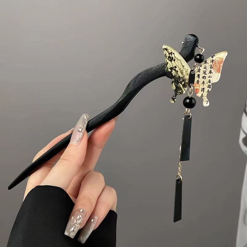 6# calligraphy butterfly hairpin
