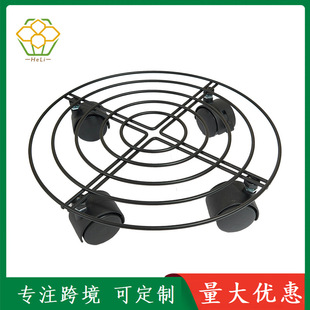Iron Floor Type Universal Wheel Movable Flower Stand Flower Pot Base Indoor and Outdoor Potted Plant Tray Storage Rack