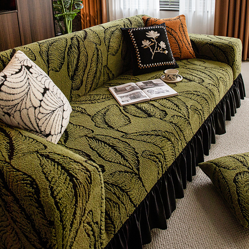 Rectal sofá cubierta 2025 nuevo peluche otoño invierno sofá cubierta protector todo incluido tela elástica cubierta completa