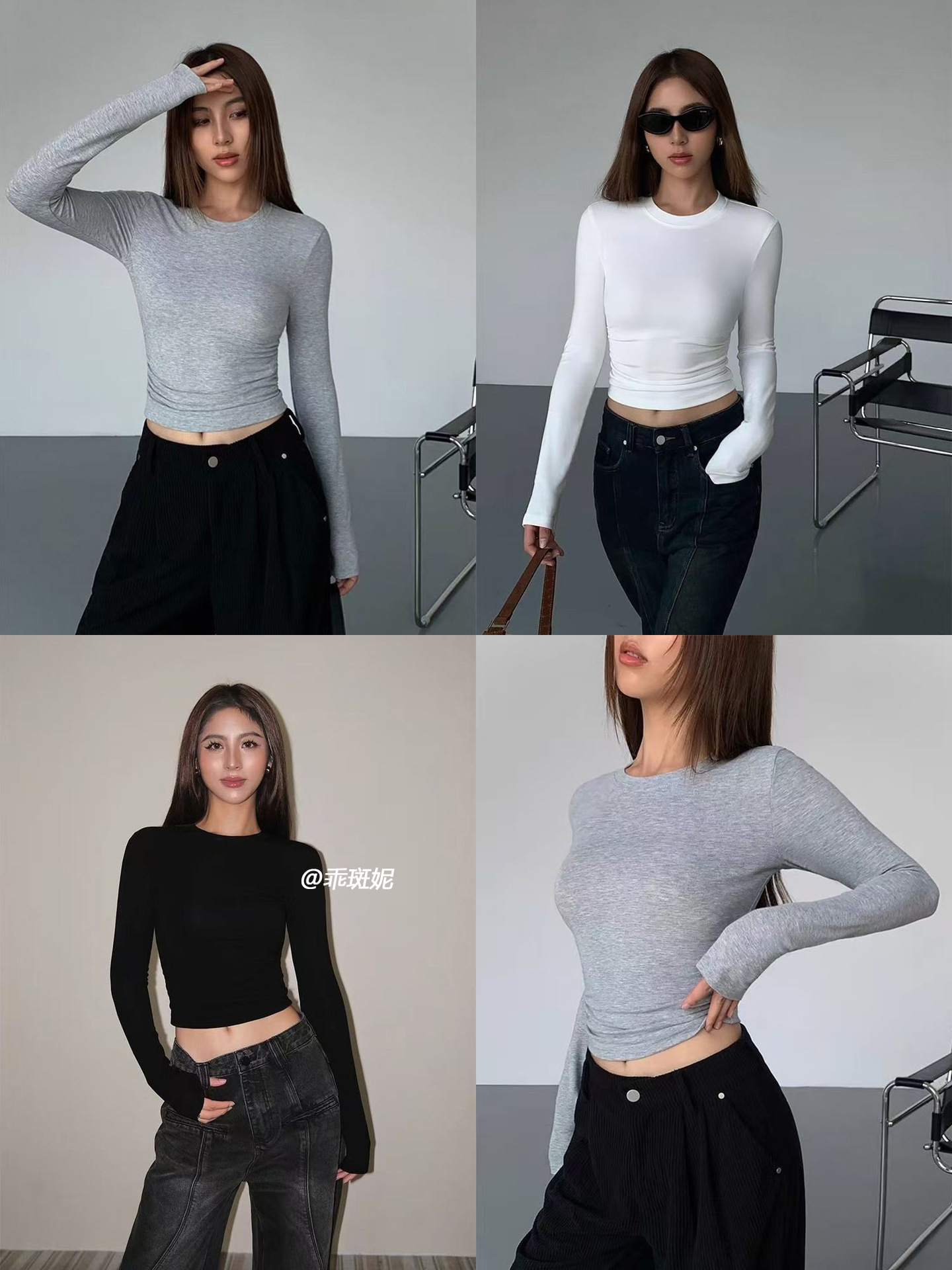 Qadın nazik uzunqol köynək - düz rəngli slim fit