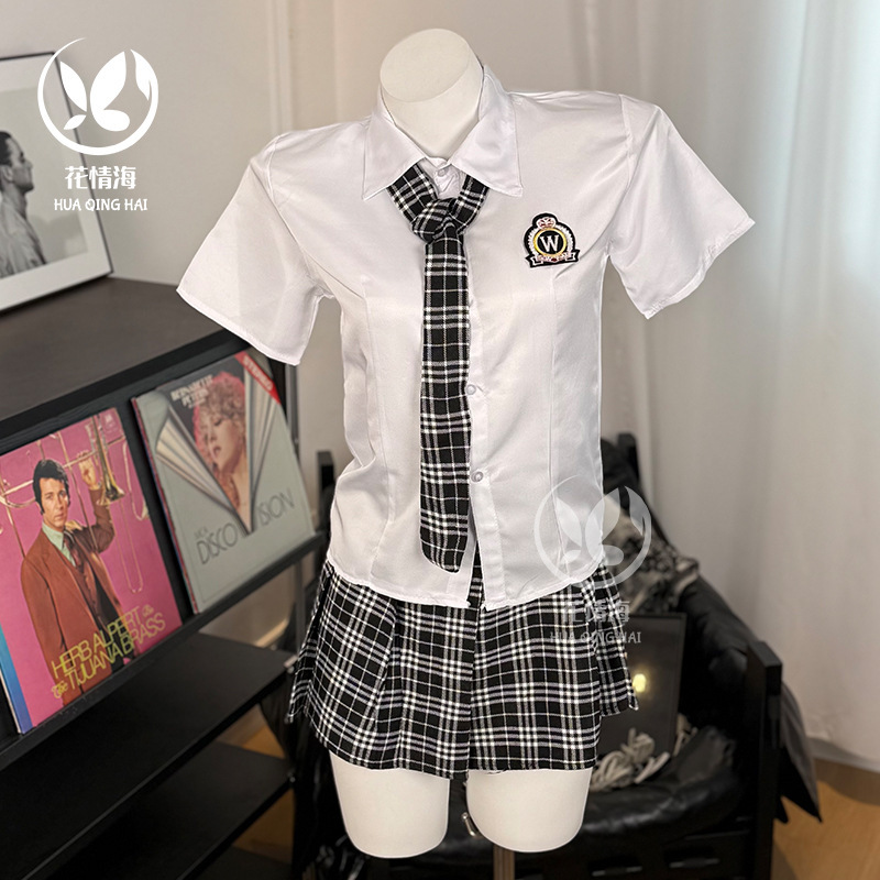 Floral Sea Sexy Lingerie Pure Desire Style Student Uniform Japanese Pure Academy Style Jk Plaid Skirt Set A043