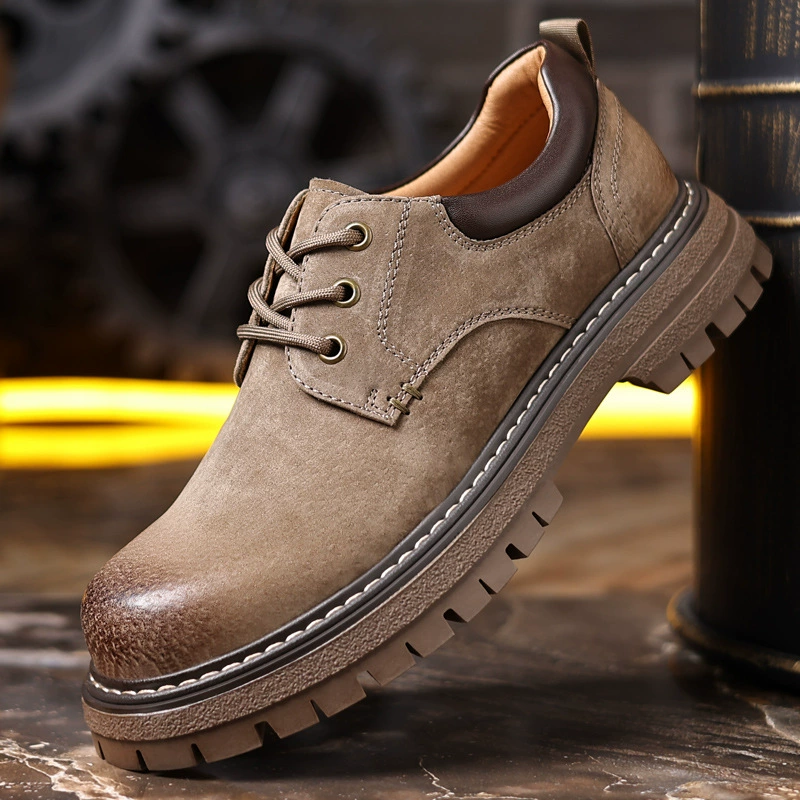 2024 новая мужская обувь повседневная обувь с толстой подошвной круглой головкой удобная универсальная дышащая свиная кожа низкая банда сапоги Martin