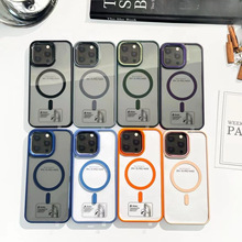 瞳眼五金圈适用iPhone15手机壳高透苹果14promax金属镜头13磁吸套