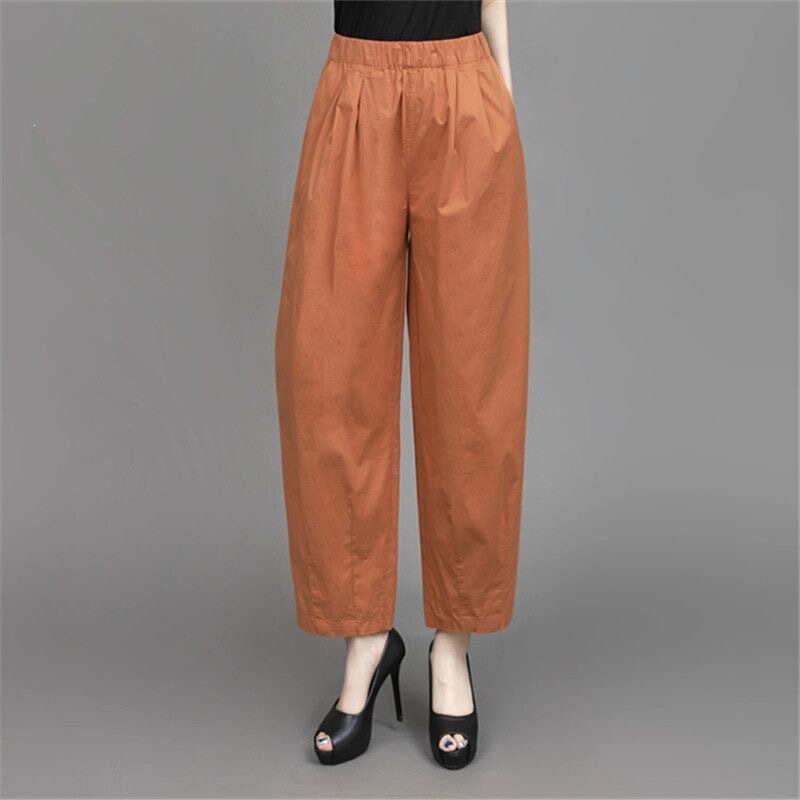 2026 New Summer Harem Thin Pants for Women, Cropped Pants, Loose Plus-Size Casual Carrot Pants, Slimming Casual Pants