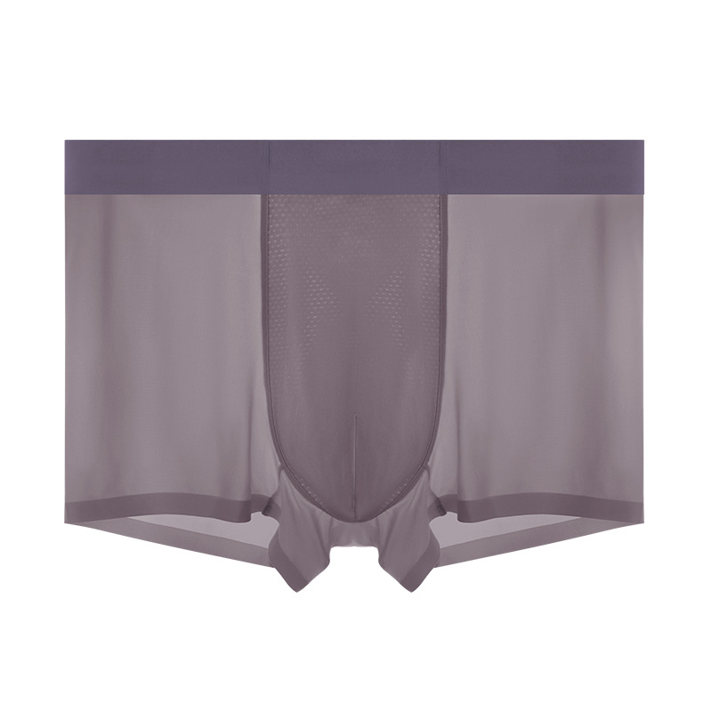 Pantalones de hielo de verano antibacterianas de malla de hombre ventilación cintura media sin marcas cuadrangulares de ángulo plano Pantalones de hombre en stock al por mayor