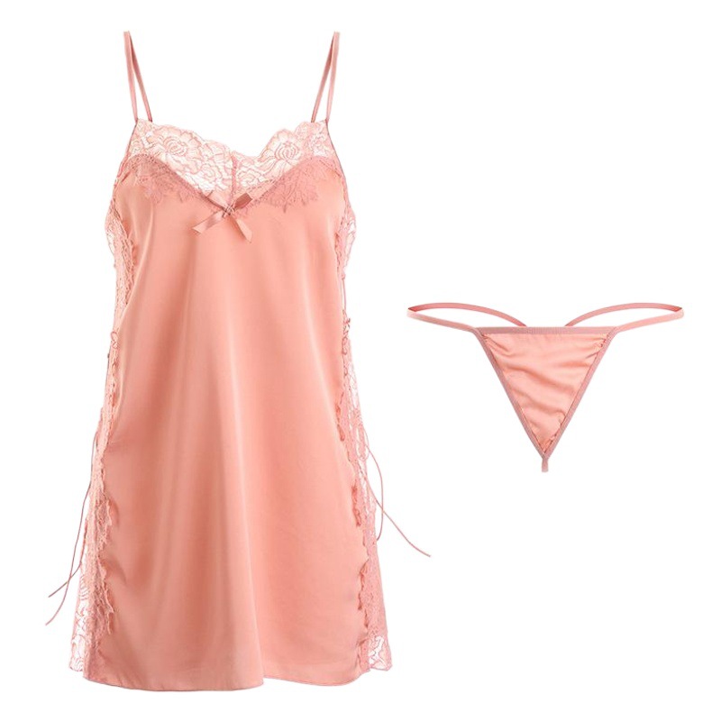 Dz Guiruo Brand Sexy Lingerie Seductive High-End Lace Nightgown Women's Backless Lace-Up Set Nightdress Set 542