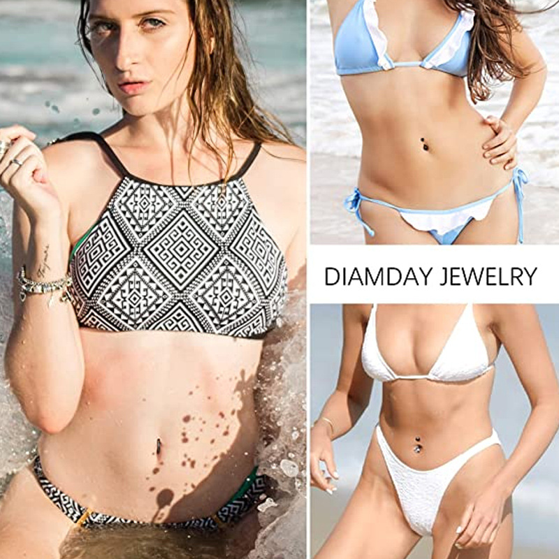 Piercing per ombelico liscio unisex in acciaio inossidabile semplice e alla moda, in vendita transfrontaliera_voghion.com