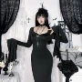 暗黑蕾丝飞袖鱼尾连衣裙
