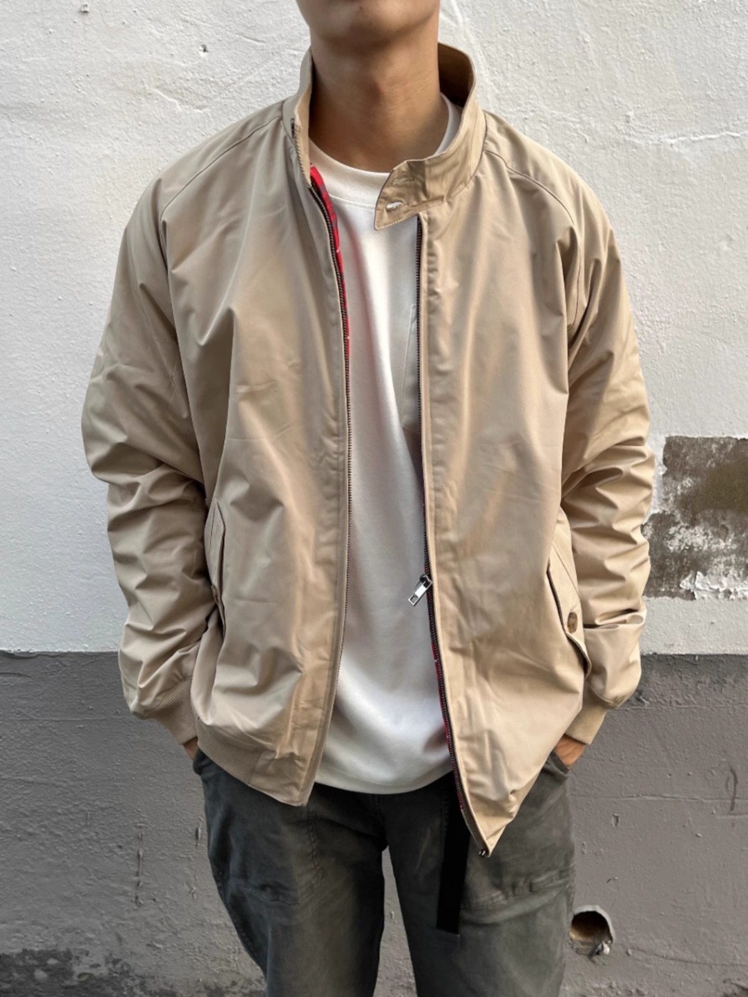 Chaqueta de vuelo de tipo duro retro americano casual con cuello alto todo fósforo Chaqueta de primavera y otoño para hombre Chaqueta de color sólido para hombre