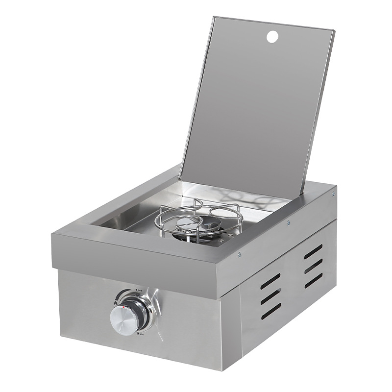 Tipo de tarjeta pequeño incrustado horno de barbacoa de gas doméstico sin humo de acero inoxidable multifuncional patio exterior horno lateral chino