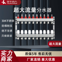 定制大流量地暖分水器地热地暖管阀门地暖集金牛盛大10路