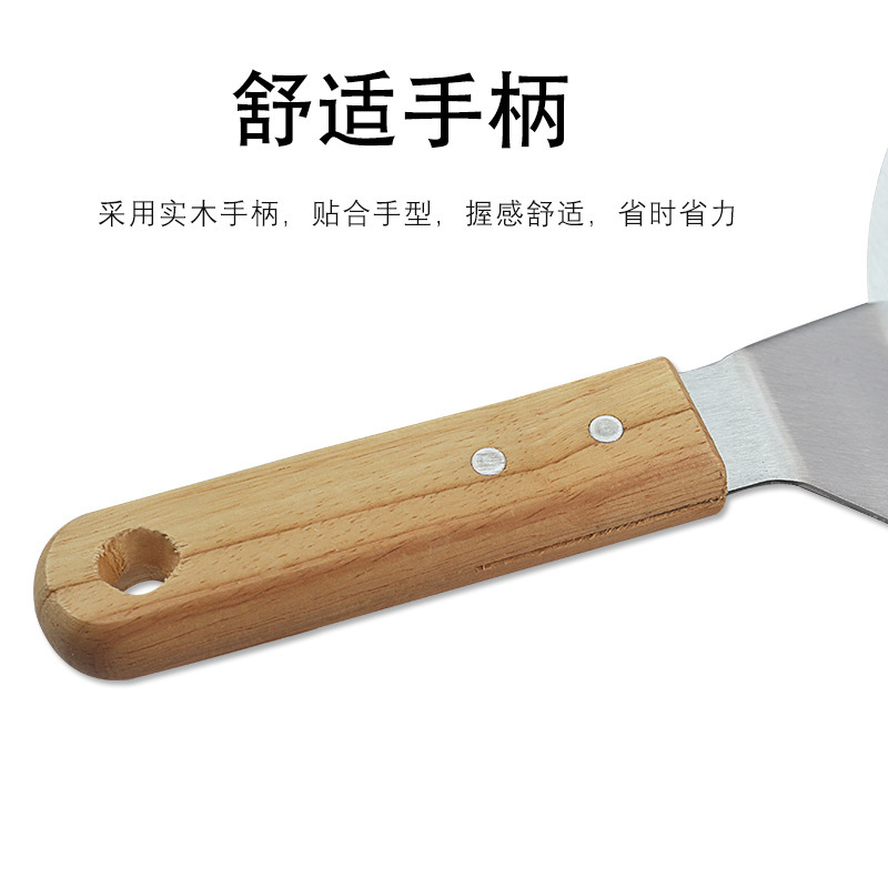 Herramientas de horneado en stock, herramientas de pizza, pala de pizza de 10 pulgadas, transferencia de alimentos, mango de madera de acero inoxidable, pala de pizza image 4