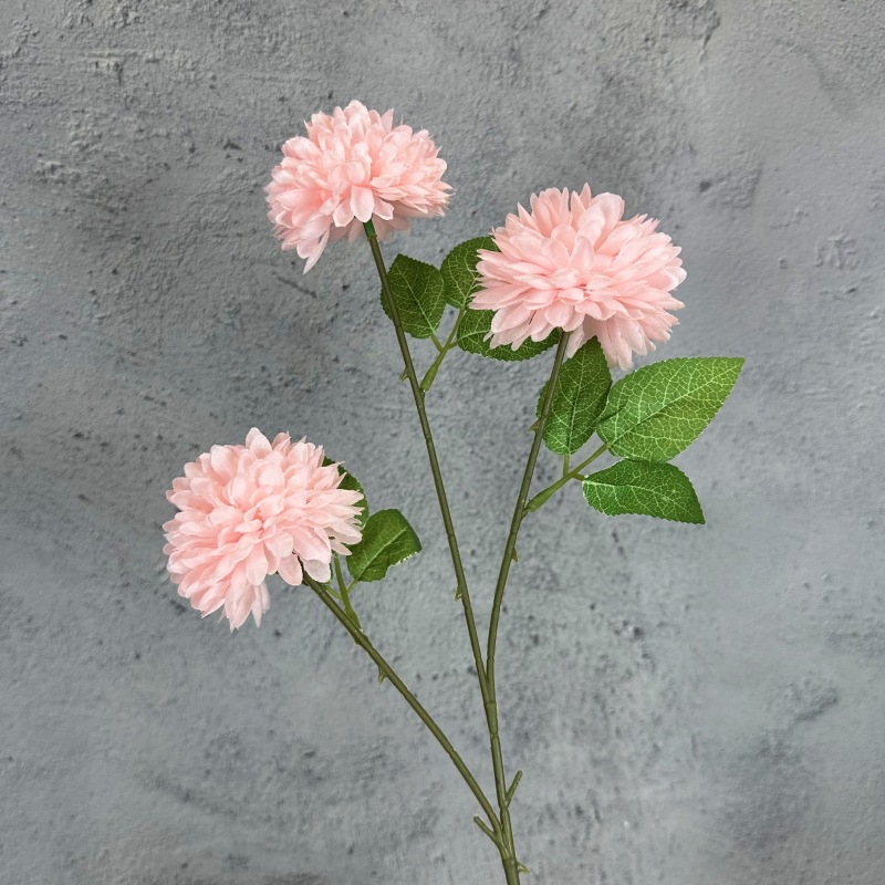 Crisantemo Artificial de 3 Cabezas, Crisantemo Ping Pong, Arreglo de Decoración para Bodas y Hogar, Hortensia, Diente de León, Adornos de Flores Artificiales al por Mayor