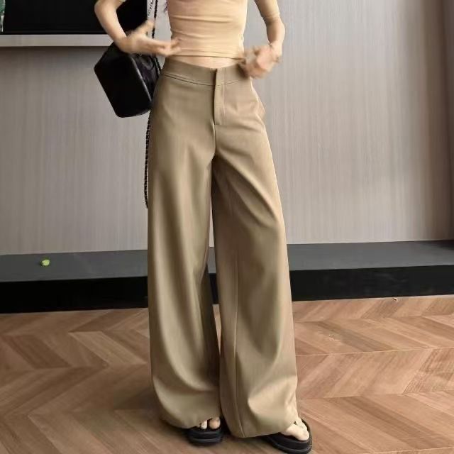 Pantalones de traje de moda de estilo antiguo, temperamento delgado, diseño de pantalones casuales de primavera y verano nuevos pantalones sueltos retro