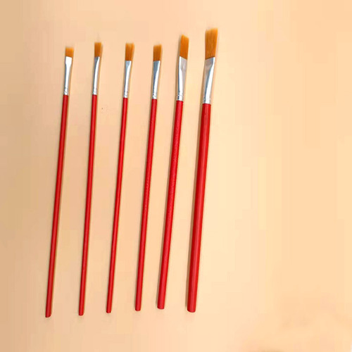 Bulk watercolor, acrylic paint, oil painting brushes for student practice 801 red handle nylon basic drawing brushes