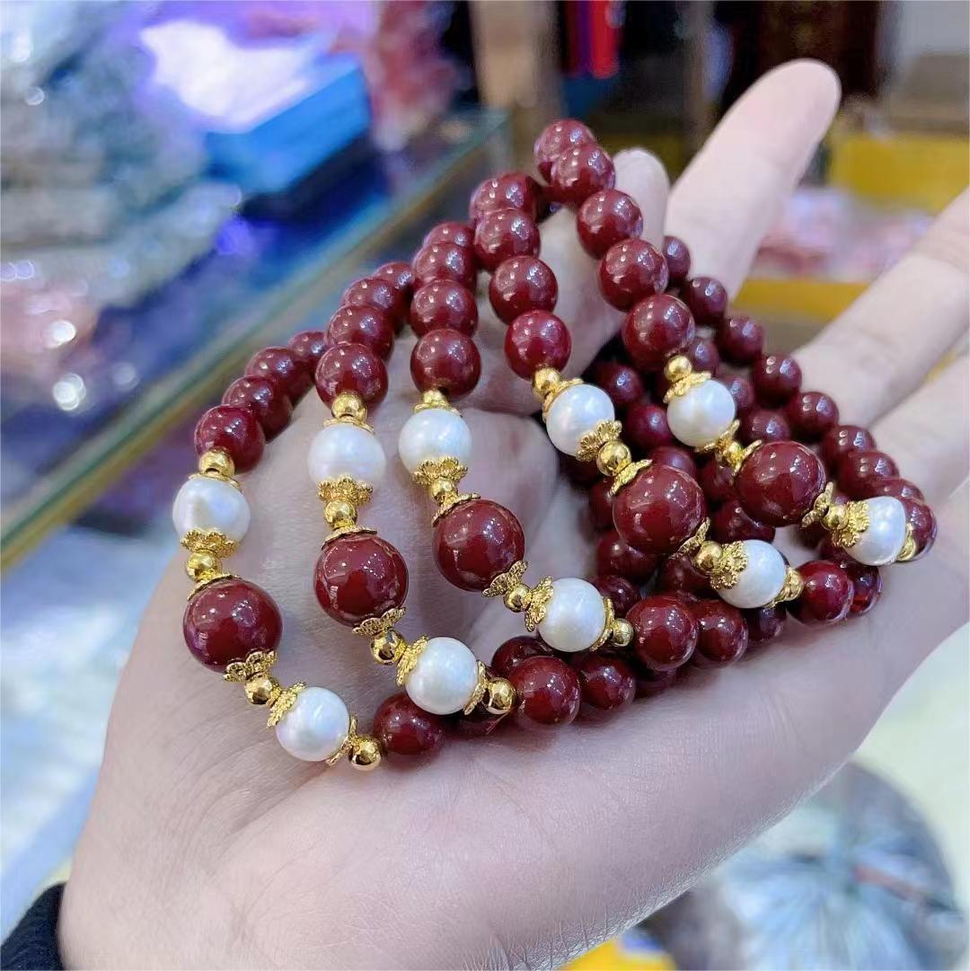Cinnabar Bead Bracelet For Good Fortune & Wealth - Unisex Style_voghion.com