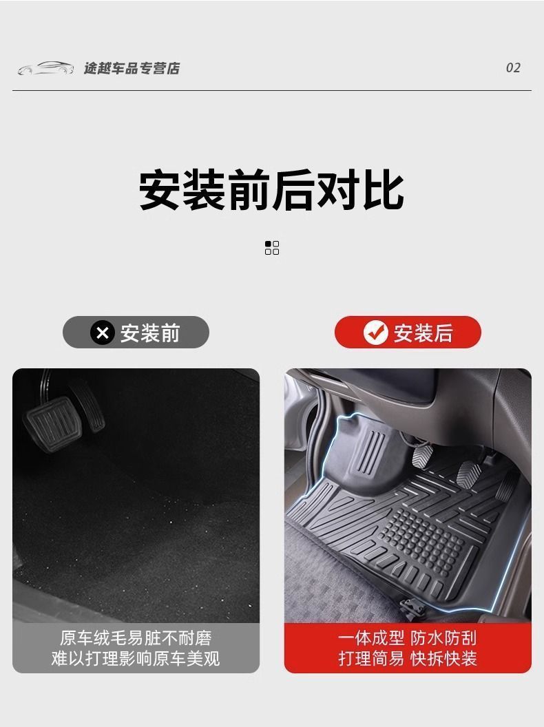 Suitable for Wuling Rongguang Small Truck New Model, Tpe Floor Mats for Wuling Zhiguang Small Truck Single and Double Row Trucks