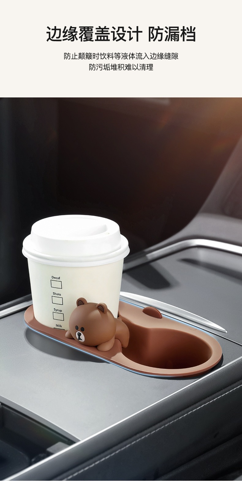 Car Water Cup Holder Suitable for Tesla Model 3/Y Accessories, Car Center Console Water Cup Mat Fixed Limiter