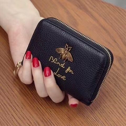 Unisex Spring&summer Pu Leather Letter Vintage Style Square Zipper Card Holder display picture 1