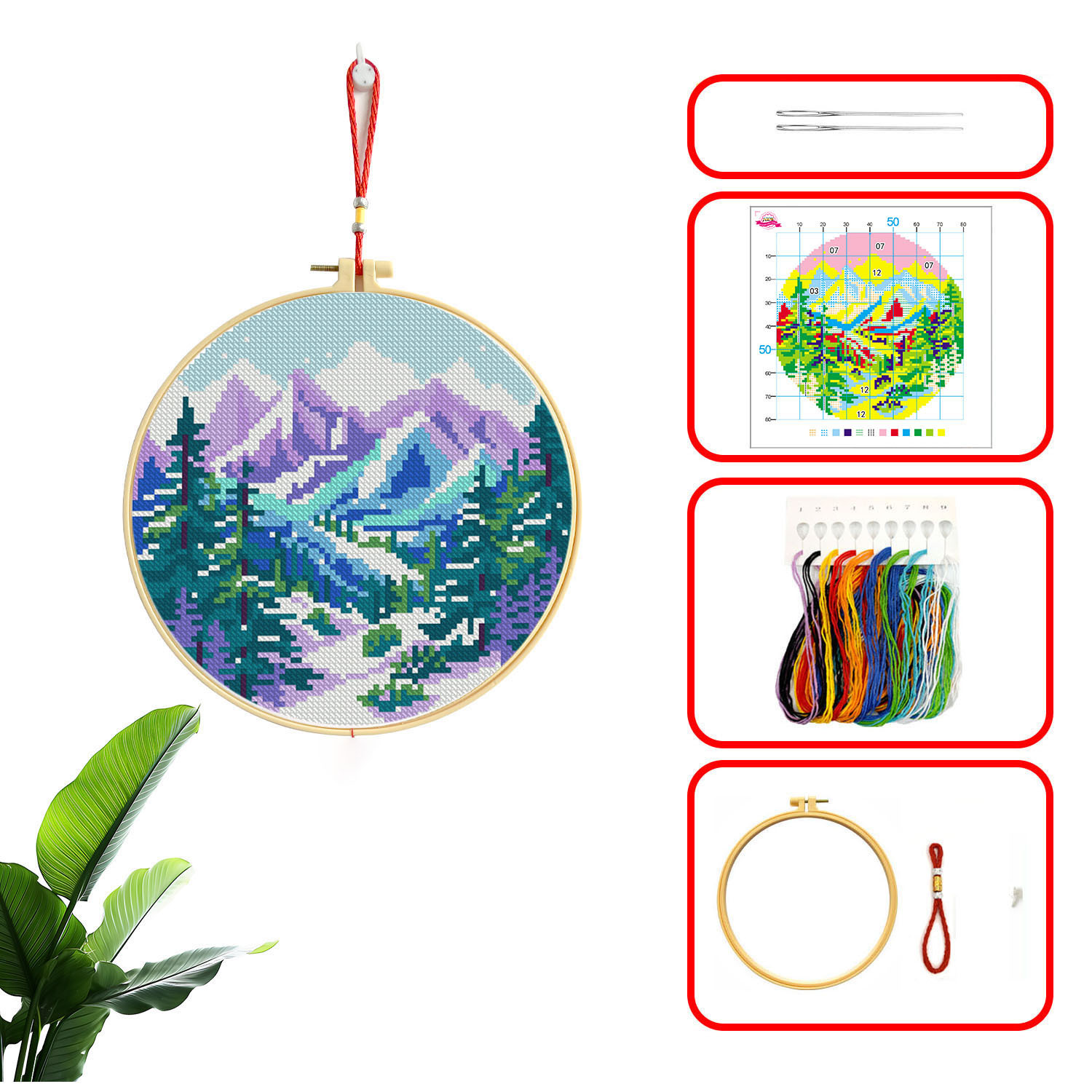 Colección de series de paisajes de montaña y río de punto de cruz real de Mona Lisa image 9