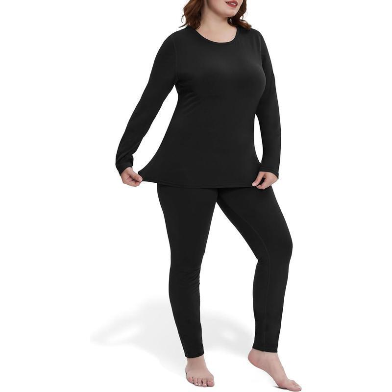 2025 New Cross-Border Dropshipping Plus Size Women's Thermal Intimates Long John Fleece Intimates
