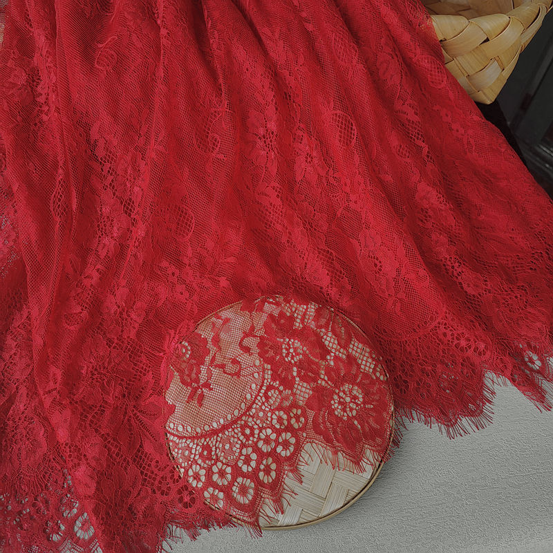 1.5 M × 3m pestañas suaves tela de encaje DIY ropa falda cortina de escritorio tela de fondo decoración
