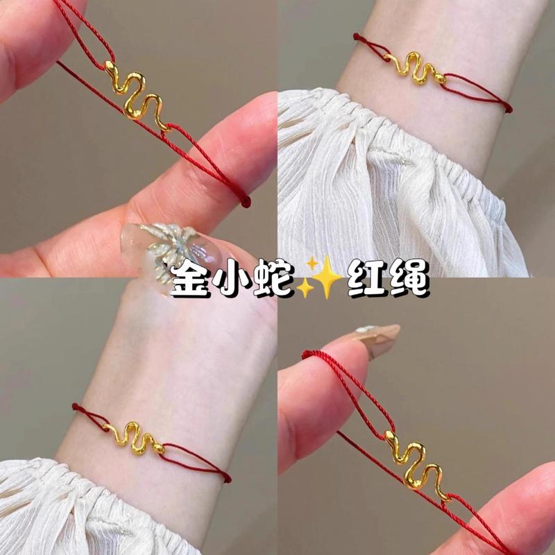 富と幸運を引き寄せる金メッキのブレスレット、小さなひょうたん、オシドリカラーの編み込みブレスレット、引き出し可能な手織りの赤と緑のロープの気質|undefined