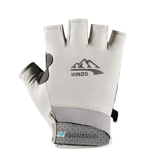 Cycling sports gloves for men and women, half finger thin, breathable, non-slip, wear-resistant, summer ice silk sun protection outdoor gloves