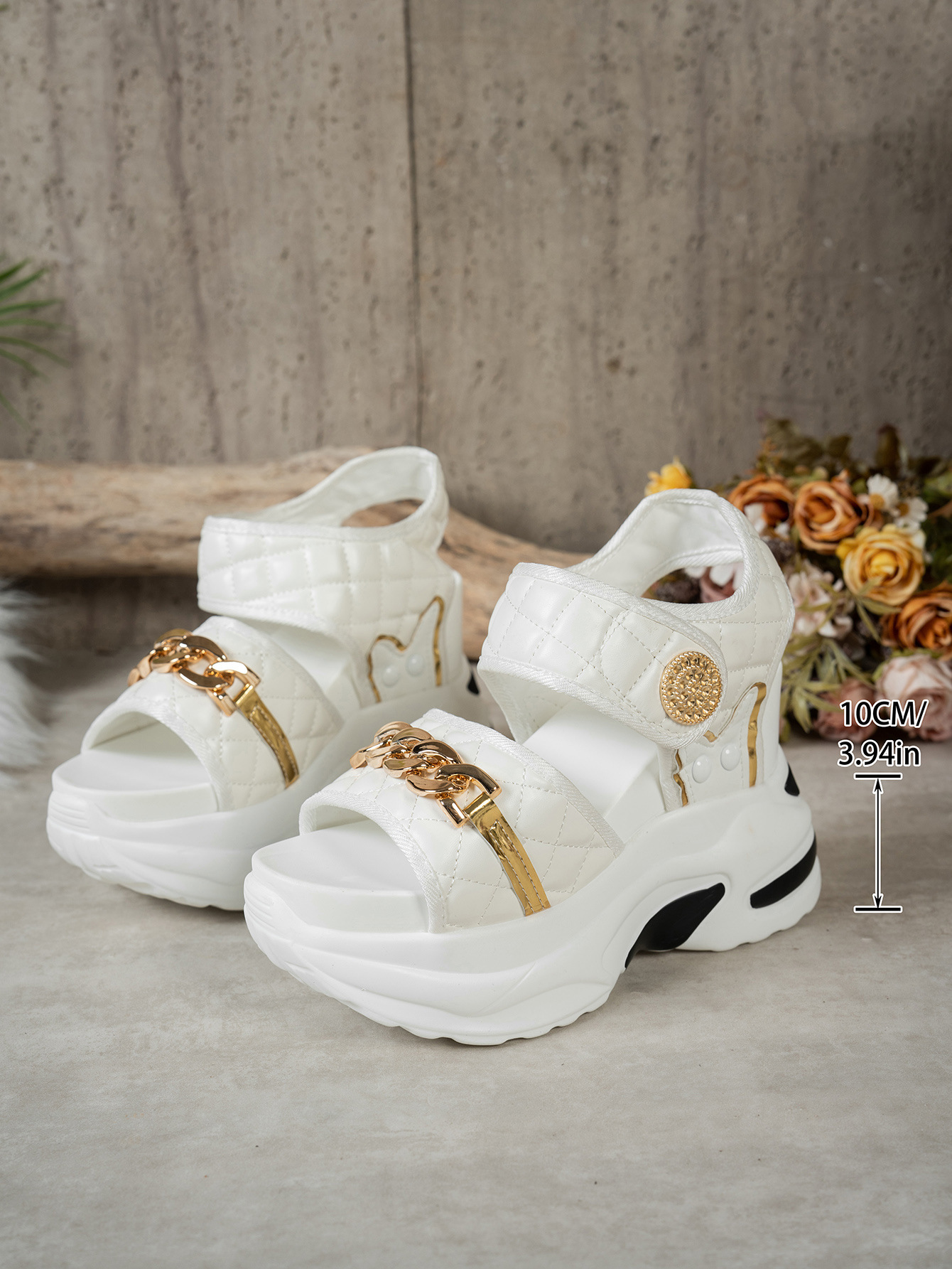 Women's Platform Heeled Sandals With Adjustable Straps Comfort_voghion.com