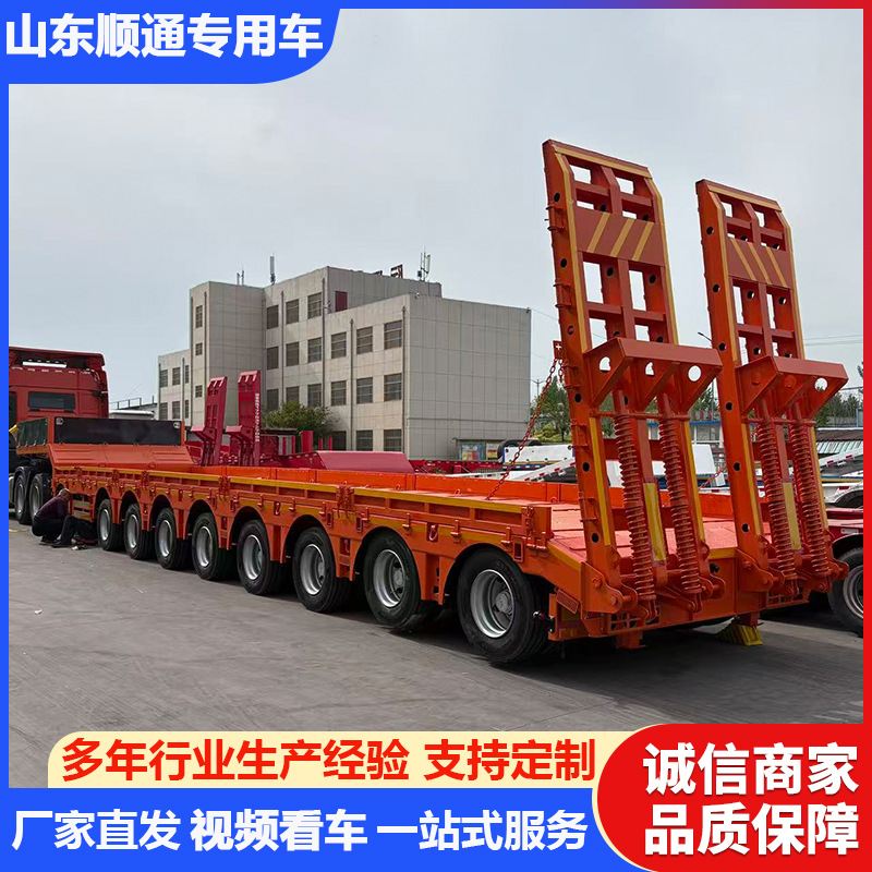17m Multi-Axis Lowbed Trailer for Large Equipment Transport, Transport of Excavators and Loaders, Heavy Construction Machinery