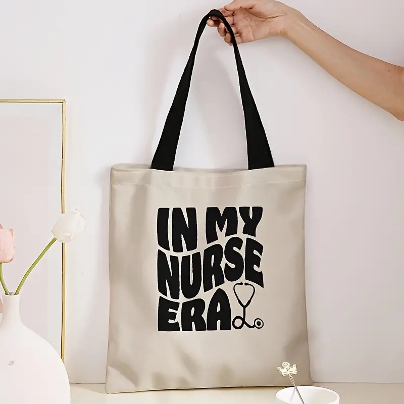 Inglés letra canción impresión bolsa de lona bolso de hombro plegable bolso de compras Amazon Venta caliente comercio exterior