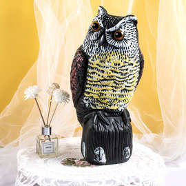 跨境仿真猫头鹰PE中空鸟园林花园装饰假鸟Owl驱赶老鼠假摆饰直销