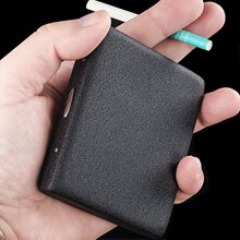 20支装中支烟烟盒 黑磨砂金属中粗两用款男士便携烟夹子抗压防潮