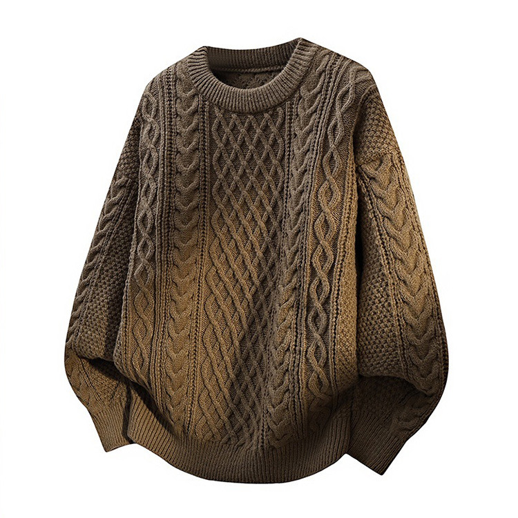 Explosiones transfronterizas de tamaño europeo de gran tamaño de cuello alto este año de vida suéter de Navidad rojo para hombres fábrica de camisetas de punto al por mayor