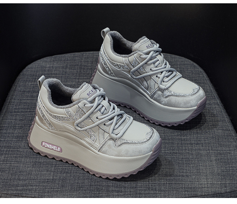 Giày sneaker nữ đế dày chunky phong cách cổ điển phối màu thời trang — M2992-1 plus nhung màu sâm panh, M2992 lót đơn màu sâm panh, M2992 lót đơn màu tím, M2992-1 plus nhung tím chi tiết 29