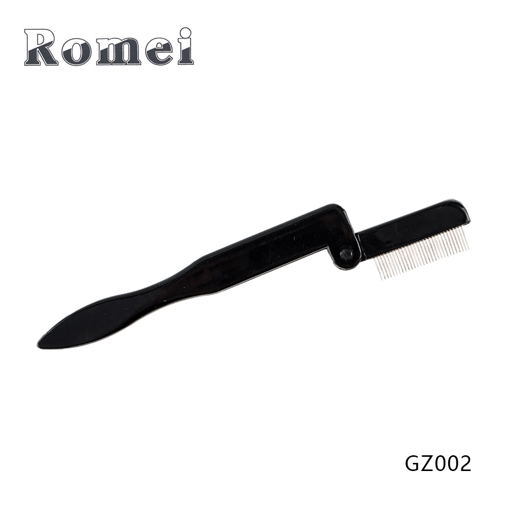 Ocho opcional de acero inoxidable aguja ceja peine pestañas peine Mosca-Eliminación de la pierna mango de plástico ceja peine cepillo de pestañas