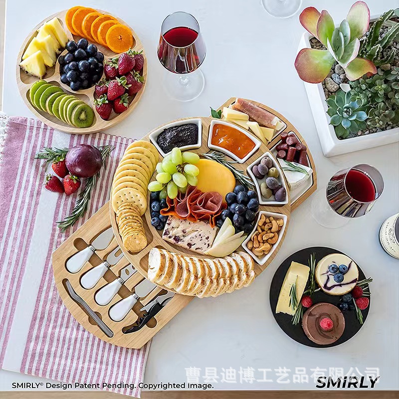 Tabla de cortar de madera maciza nueva tabla de cortar de queso y queso tabla de cortar multifuncional extraíble tabla de cortar pan de frutas para el hogar tabla de cortar de filete