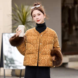 新中式国风时尚气质短款羽绒服女2025冬季新款百搭好看白鸭绒外套