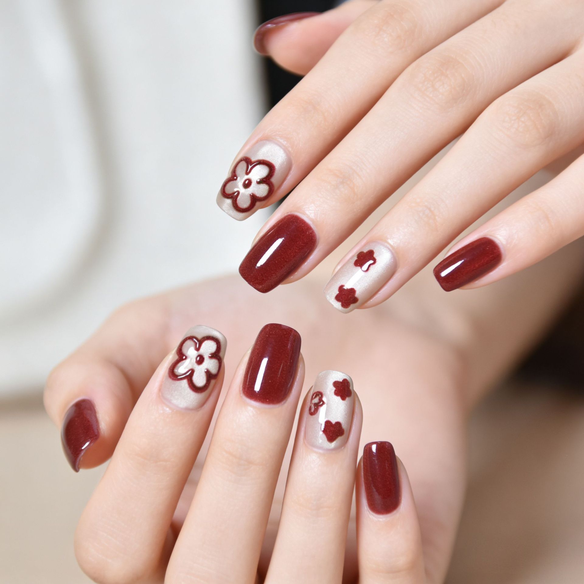 Código de despeje XS manicure parches de uñas de ojo de gato desgaste productos terminados desmontables cortos largos blanqueadores franceses