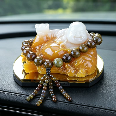 Agate Buddha Bead Pendant Car | Car ornaments - 16-dragon-pattern-agate-beads-4-pieces-buddha-ornaments-b