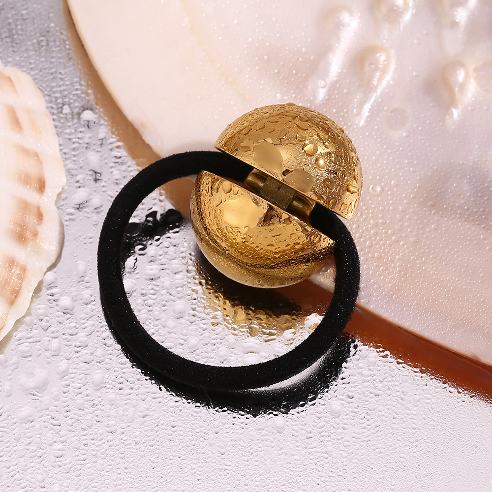 Accessori per capelli unisex, moda di nicchia, temperamento semplice, personalità, acciaio inossidabile, placcato oro, corda per capelli liscia, donna_voghion.com