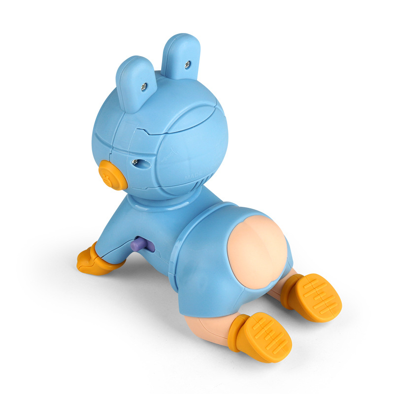 Bebé gateando juguetes eléctricos bebé escalada con guía de música práctica cabeza arriba bebé gateando educación temprana coax bebé artefacto