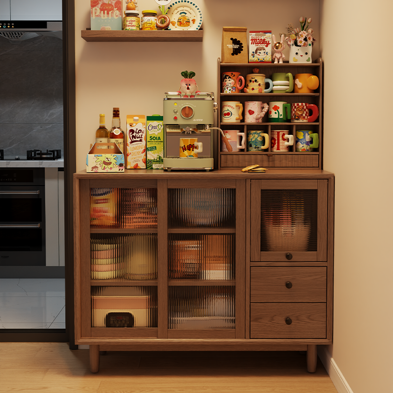 Sideboard Against the Wall Integrated Storage Cabinet Living Room Side Cabinet Storage Cabinet Simple Household Tea Cabinet Sundry Storage Cabinet