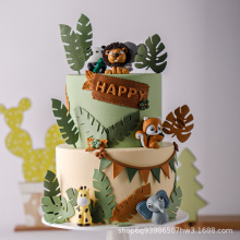 蛋糕模型仿真2024新款网红双层森林小动物款硅胶泡沫假生日样品