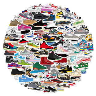 120 sheets of non-repetitive sneakers graffiti stickers notebook skateboard stickers luggage case stickers tide shoes