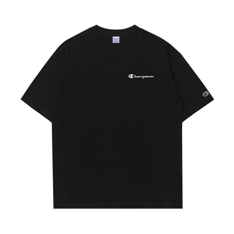 Complete with all three labels, champion t-shirt, 2026 summer couple's matching embroidered short-sleeve 260g American trendy brand heavyweight t-shirt